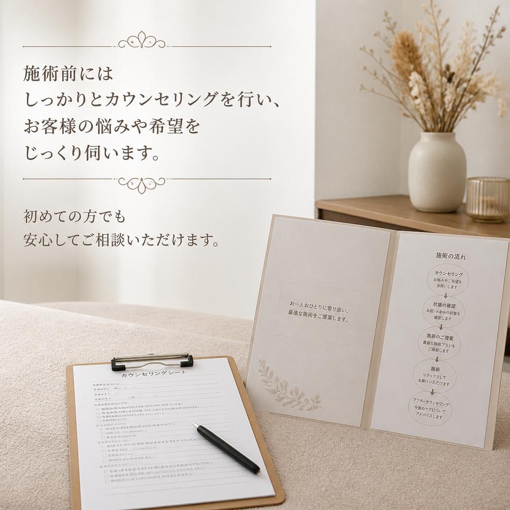 初めてでも大丈夫！丁寧なカウンセリング