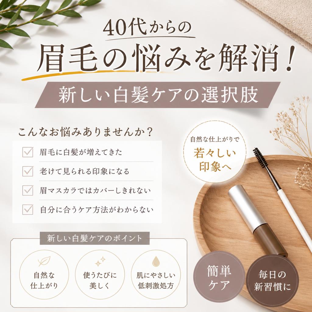 40代からの眉毛の悩みを解消！新しい白髪ケアの選択肢